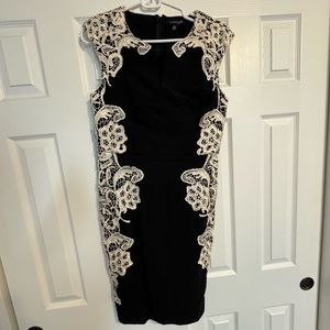 Knee length black lace dress